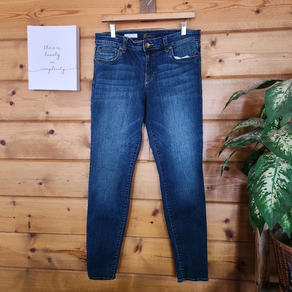 Kut From the Kloth Toothpick Skinny Jean Stretch Denim Stone Wash Sz 10(32) X31"